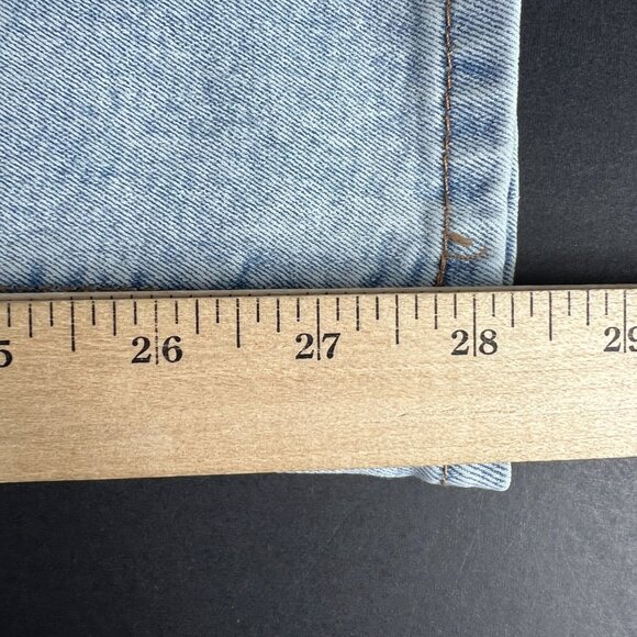 Frye Jeans Women 37x28* High Rise Cropped Light Blue Faded Stretch Denim Tag 16 - Picture 12 of 16